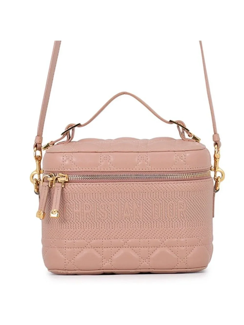 Dior Handbag Cannage Travel Vanity Small Lambskin Untr 2-Way